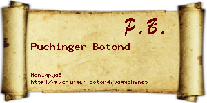 Puchinger Botond névjegykártya